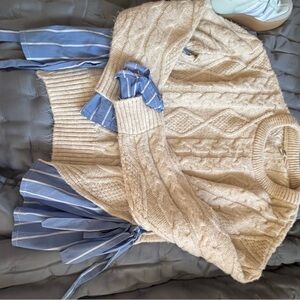 Anthropologie Cream Cable Knit Sweater